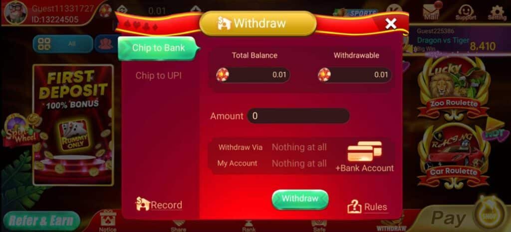 Withdrawal In Rummy Only Apk