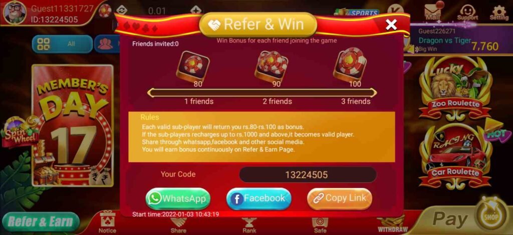 Referral And Share Rummy Only Apk